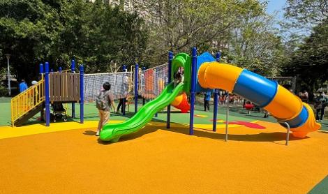 板橋八德公園全新兒童遊戲場　好玩有趣兼具挑戰性