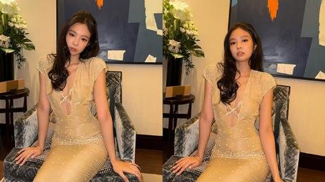 Jennie出席巴黎時裝週！超深V人魚造型驚艷亮相